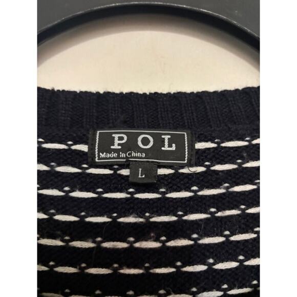 POL Womens Navy Blue Fair Isle Nordic Reindeer Pullover Sweater Size Large - Picture 5 of 6